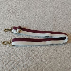 Madewell cotton purse strap burgundy and tan